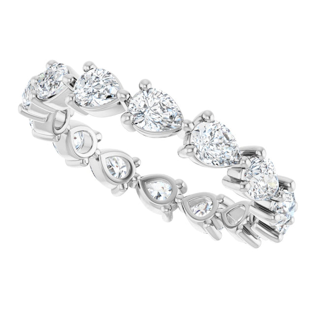 Platinum Pear Lab-Grown Diamond Eternity Band – 4x3 mm Stones - view 5