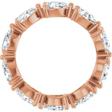 14K Gold Pear Lab-Grown Diamond Eternity Band – 6x4 mm Stones - Rose Gold - view 2