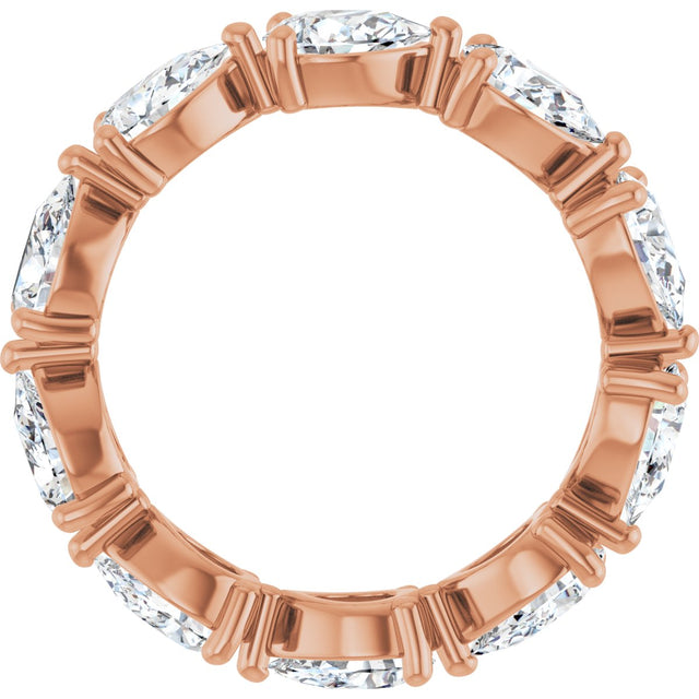 14K Gold Pear Lab-Grown Diamond Eternity Band – 6x4 mm Stones - Rose Gold - view 2