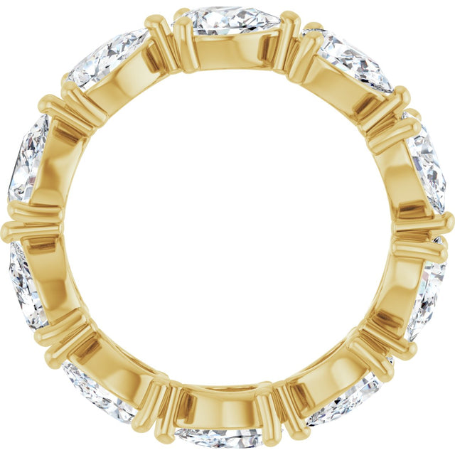14K Gold Pear Lab-Grown Diamond Eternity Band – 6x4 mm Stones - Yellow Gold - view 2