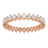 14K Gold Round Lab-Grown Diamond Eternity Band – 2 mm Stones - Rose Gold - view 3