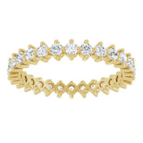 14K Gold Round Lab-Grown Diamond Eternity Band – 2 mm Stones - Yellow Gold - view 3