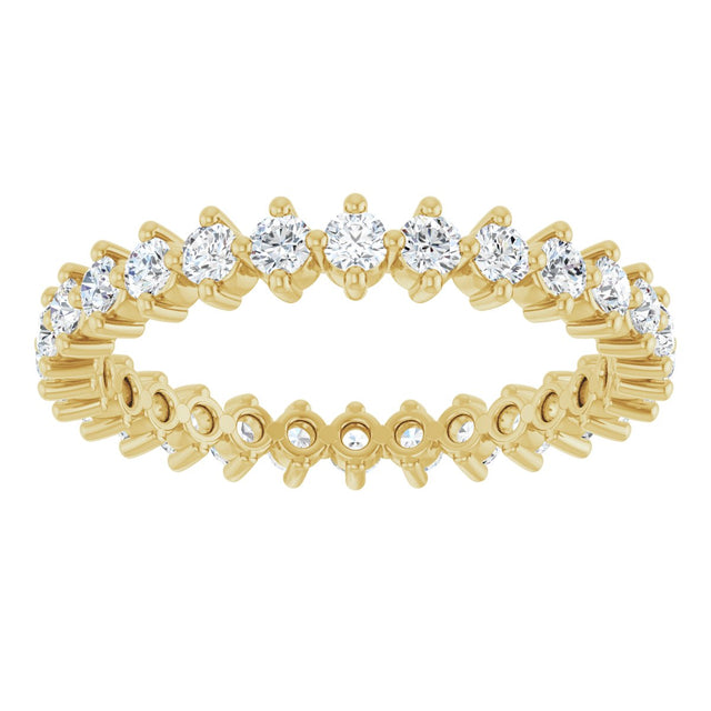 14K Gold Round Lab-Grown Diamond Eternity Band – 2 mm Stones - Yellow Gold - view 3