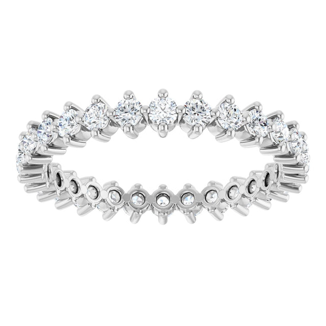 Platinum Round Lab-Grown Diamond Eternity Band – 2 mm Stones - view 3