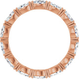 14K Gold Marquise Natural Diamond Eternity Band – 4.5x2.5 mm Stones - Rose Gold - view 2