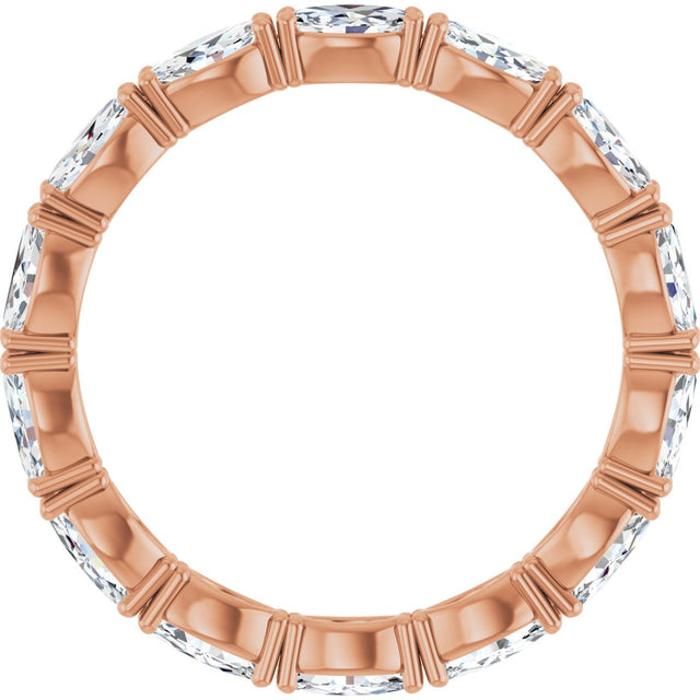 14K Gold Marquise Natural Diamond Eternity Band – 4.5x2.5 mm Stones - Rose Gold - view 2