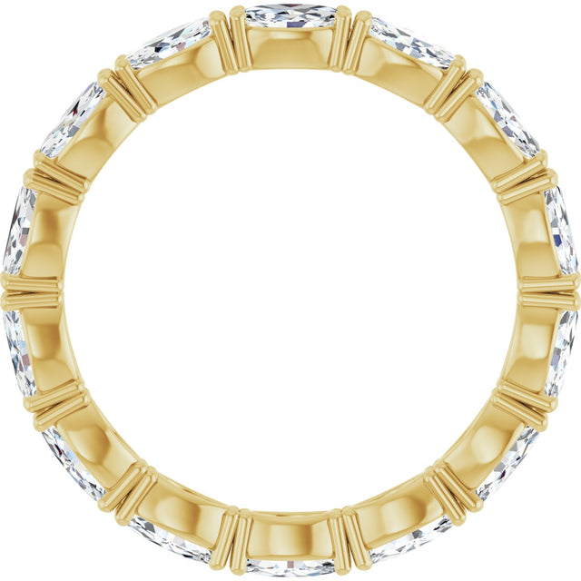 14K Gold Marquise Natural Diamond Eternity Band – 4.5x2.5 mm Stones - Yellow Gold - view 2