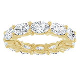 14K Gold Oval Lab-Grown Diamond Eternity Band – 6x4 mm Stones - Yellow Gold - view 3