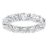 Platinum Oval Natural Diamond Eternity Band – 6x4 mm Stones - view 3