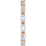 14K Gold Marquise Natural Diamond Eternity Band – 4.5x2.5 mm Stones - Rose Gold - view 4