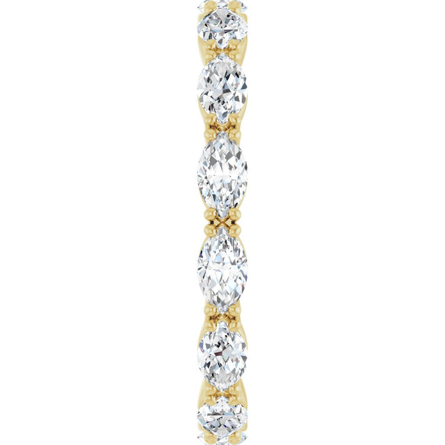 14K Gold Marquise Lab-Grown Diamond Eternity Band – 4.5x2.5 mm Stones - Yellow Gold - view 4