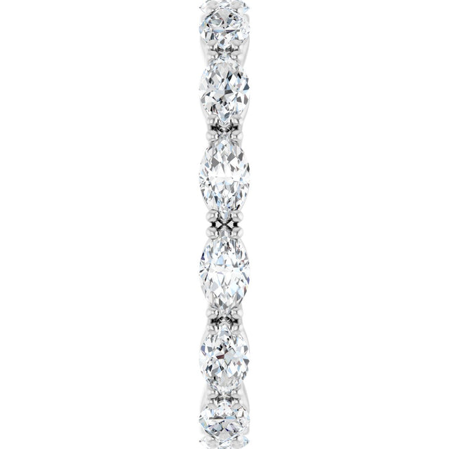 Platinum Marquise Natural Diamond Eternity Band – 4.5x2.5 mm Stones - view 4