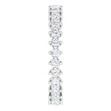 Platinum Round Natural Diamond Eternity Band – 2 mm Stones - view 4