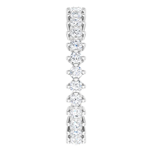Platinum Round Natural Diamond Eternity Band – 2 mm Stones - view 4