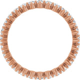 14K Gold Round Lab-Grown Diamond Eternity Band – 2 mm Stones - Rose Gold - view 2