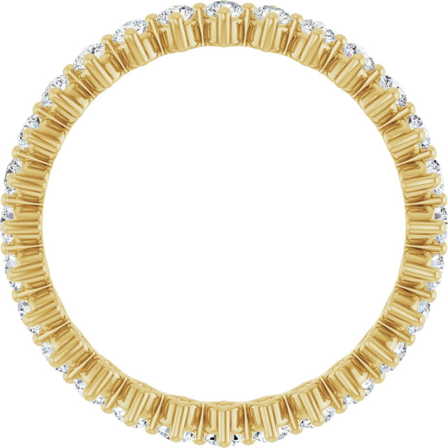14K Gold Round Lab-Grown Diamond Eternity Band – 2 mm Stones - Yellow Gold - view 2