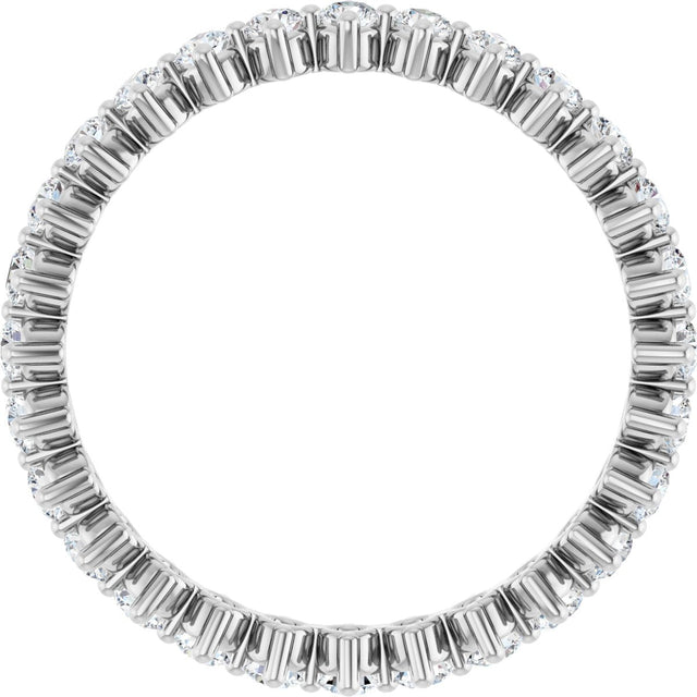 Platinum Round Lab-Grown Diamond Eternity Band – 2 mm Stones - view 2