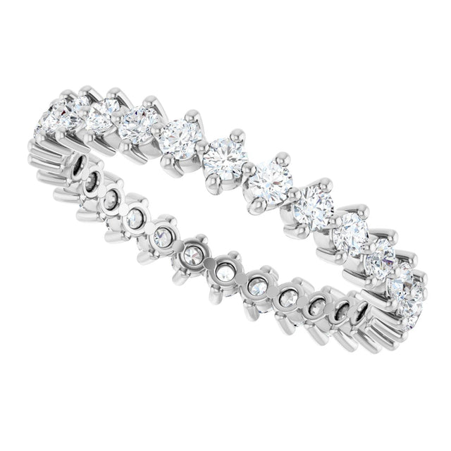 Platinum Round Lab-Grown Diamond Eternity Band – 2 mm Stones - view 5