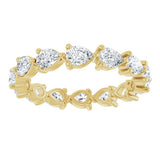 14K Gold Pear Lab-Grown Diamond Eternity Band – 4x3 mm Stones - Yellow Gold - view 3