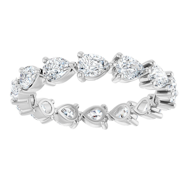 Platinum Pear Lab-Grown Diamond Eternity Band – 4x3 mm Stones - view 3