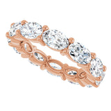 14K Gold Oval Lab-Grown Diamond Eternity Band – 6x4 mm Stones - Rose Gold - view 5
