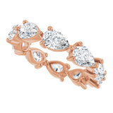 14K Gold Pear Lab-Grown Diamond Eternity Band – 6x4 mm Stones - Rose Gold - view 5