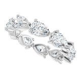 Platinum Pear Natural Diamond Eternity Band – 6x4 mm Stones - view 5