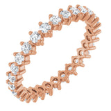 14K Gold Round Lab-Grown Diamond Eternity Band – 2 mm Stones - Rose Gold