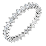 14K Gold Round Lab-Grown Diamond Eternity Band – 2 mm Stones - White Gold