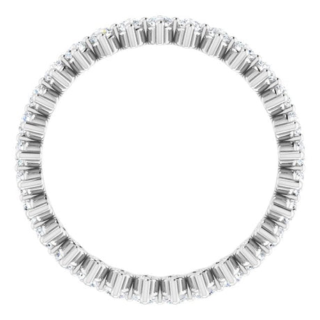 Platinum Round Natural Diamond Eternity Band – 2 mm Stones - view 2