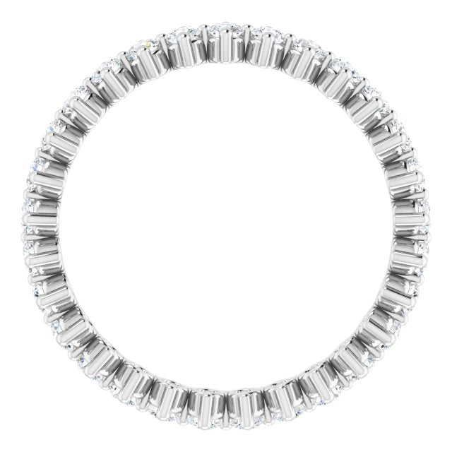 Platinum Round Natural Diamond Eternity Band – 2 mm Stones - view 2