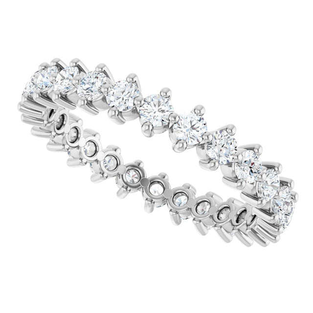 Platinum Round Lab-Grown Diamond Eternity Band – 2.25 mm Stones - view 5