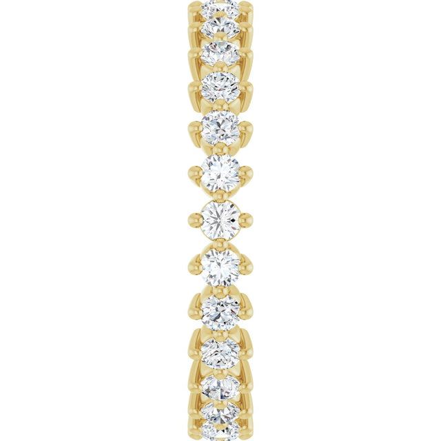 14K Gold Round Lab-Grown Diamond Eternity Band – 2 mm Stones - Yellow Gold - view 4