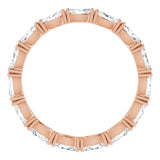 14K Gold Marquise Natural Diamond Eternity Band – 4.3x2.25 mm Stones - Rose Gold - view 2