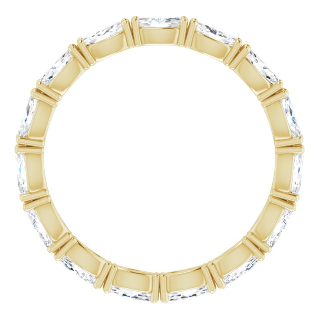 14K Gold Marquise Lab-Grown Diamond Eternity Band – 4.3x2.25 mm Stones - Yellow Gold - view 2