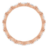 14K Gold Marquise Natural Diamond Eternity Band – 4x2 mm Stones - Rose Gold - view 2