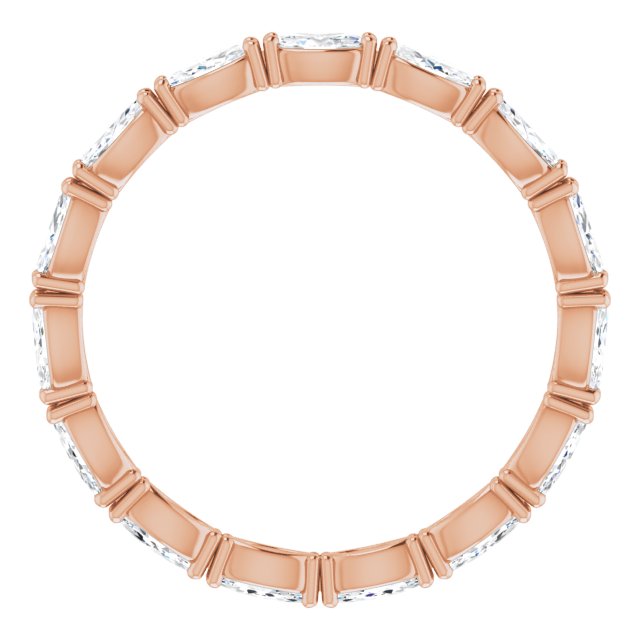 14K Gold Marquise Natural Diamond Eternity Band – 4x2 mm Stones - Rose Gold - view 2