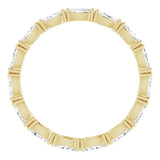 14K Gold Marquise Natural Diamond Eternity Band – 4x2 mm Stones - Yellow Gold - view 2