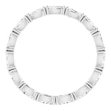 14K Gold Marquise Natural Diamond Eternity Band – 4x2 mm Stones - White Gold - view 2