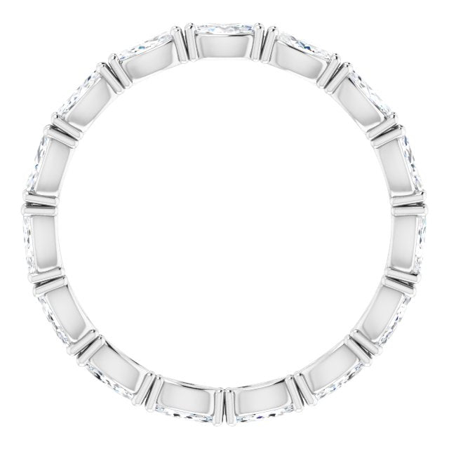 14K Gold Marquise Natural Diamond Eternity Band – 4x2 mm Stones - White Gold - view 2