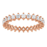 14K Gold Round Lab-Grown Diamond Eternity Band – 2.25 mm Stones - Rose Gold - view 3