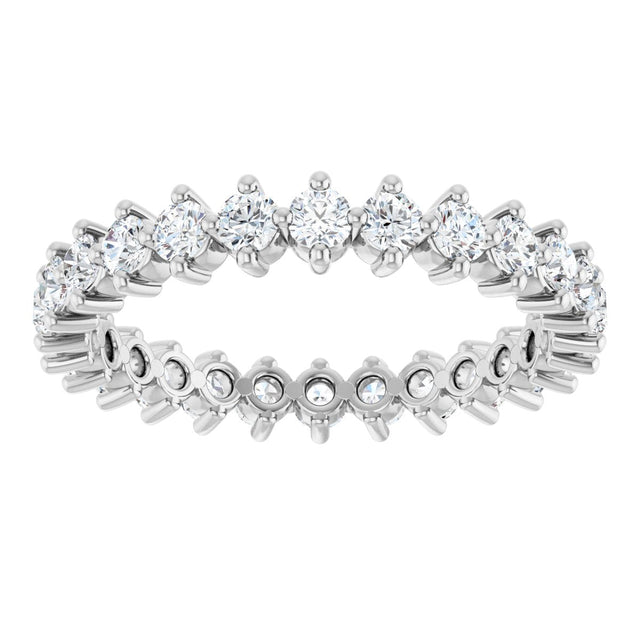 Platinum Round Lab-Grown Diamond Eternity Band – 2.25 mm Stones - view 3