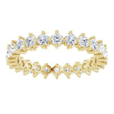 14K Gold Round Natural Diamond Eternity Band – 2.5 mm Stones - Yellow Gold - view 3