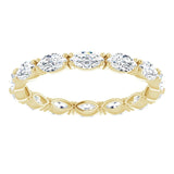 14K Gold Marquise Lab-Grown Diamond Eternity Band – 4.5x2.5 mm Stones - Yellow Gold - view 3