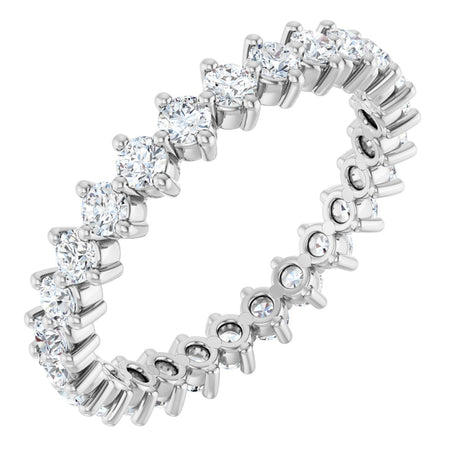 Platinum Round Lab-Grown Diamond Eternity Band – 2.25 mm Stones