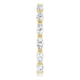 14K Gold Marquise Natural Diamond Eternity Band – 4x2 mm Stones - Yellow Gold - view 4