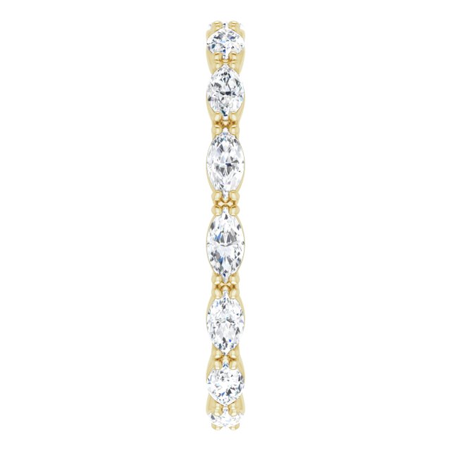 14K Gold Marquise Lab-Grown Diamond Eternity Band – 4x2 mm Stones - Yellow Gold - view 4