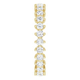 14K Gold Round Natural Diamond Eternity Band – 2.25 mm Stones - Yellow Gold - view 4