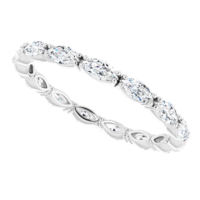 Platinum Marquise Lab-Grown Diamond Eternity Band – 4x2 mm Stones - view 5