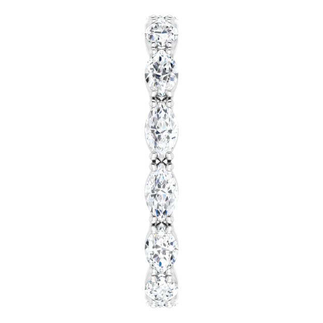Platinum Marquise Natural Diamond Eternity Band – 4.5x2.5 mm Stones - view 4